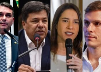 Anotações de Flávio Bolsonaro citam apoio do PL a Raquel Lyra e Senado com Mendonça Filho e Miguel Coelho