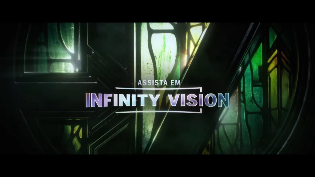 Selo Infinity Vision no final do trailer de Vingadores: Doutor Destino