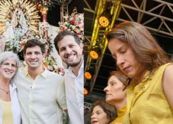 Raquel Lyra e João Campos e suas bases dividem palco na celebração de Nossa Senhora do Carmo