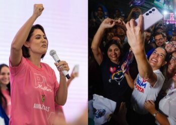 Nas redes, Michelle Bolsonaro repercute vídeo de Raquel Lyra; governadora nega alinhamento a lado político
