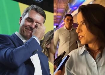 Flávio Bolsonaro presta apoio a Raquel Lyra após ataques em panfletos e nega viés político