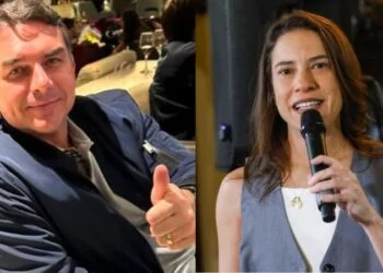 “Será uma honra sentar com Raquel Lyra”, acena Flavio Bolsonaro em rede nacional